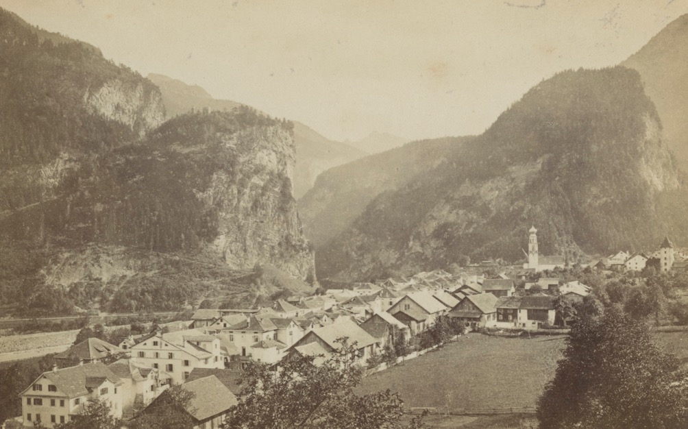 Foto di Thusis intorno al 1880 (fonte immagine: archivio fotografico dei Grigioni)