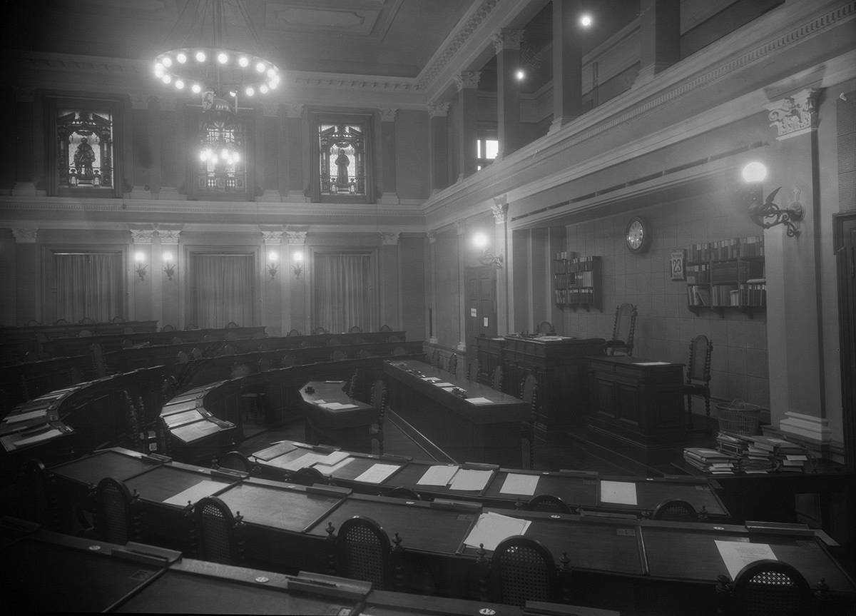Grossratssaal um 1900. (Bildquelle: Fotoarchiv Graubünden)
