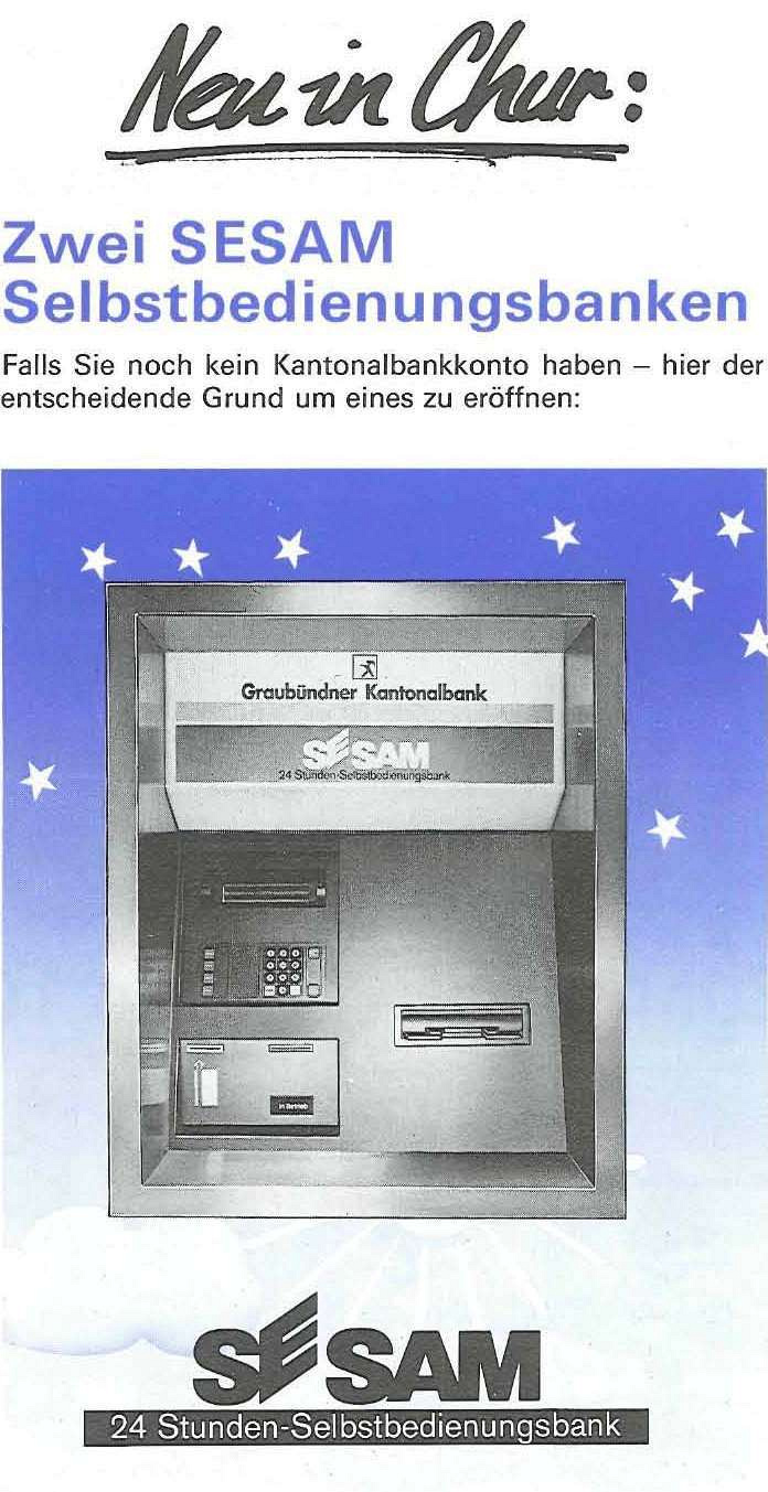 Sesam, der erste Geldautomat der GKB.